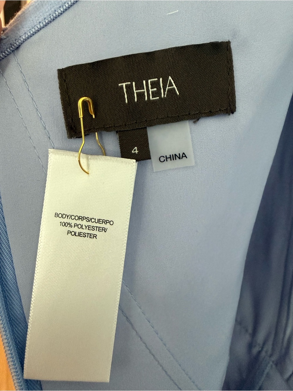Theia Couture Lavender Blue Off-Shoulder Ruffled Cocktail Midi Dress - Picture 3 of 4